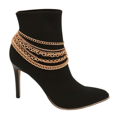 Classic Style Multi-Strand Gold Metal Boot Chain