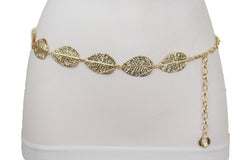 Leaf Charms Metal Chain Belt