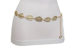 Leaf Charms Metal Chain Belt