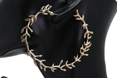 Women Big Hoop Earrings Fashion Metal Hook Branches Greek Style Fashion Jewelry