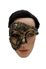 New Men Women Gold Halloween Costume Half Face Mask Steampunk Rave Mardi Gras Party