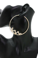 Brand New Women Earrings Big Gold Metal Hoop Trendy Fashion Jewelry Dangle Hook Snake