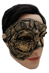 New Men Women Gold Halloween Costume Half Face Mask Steampunk Rave Mardi Gras Party