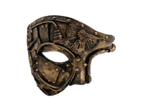 New Men Women Gold Halloween Costume Half Face Mask Steampunk Rave Mardi Gras Party