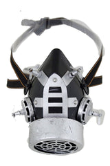 Men Women Face Black Silver Halloween Costume Gas Mask Steampunk Nuke One Size