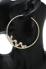 Brand New Women Earrings Big Gold Metal Hoop Trendy Fashion Jewelry Dangle Hook Snake