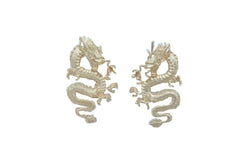 Women Earrings Set Fashion Jewelry Gold Metal Large Bling Chinese Dragon Ethnic