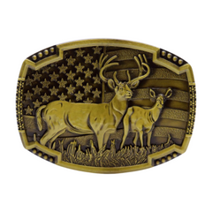 New Men Gold Metal Belt Buckle Deer Nature Hunter Western Fashion Winter Country