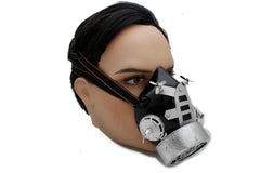 Men Women Face Black Silver Halloween Costume Gas Mask Steampunk Nuke One Size