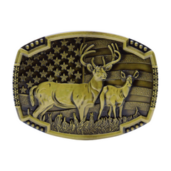 New Men Gold Metal Belt Buckle Deer Nature Hunter Western Fashion Winter Country