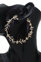 Women Big Hoop Earrings Fashion Metal Hook Branches Greek Style Fashion Jewelry