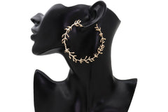 Women Big Hoop Earrings Fashion Metal Hook Branches Greek Style Fashion Jewelry