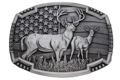 Men Silver Metal Cowboys Belt Buckle Deer Nature Hunter Western Fashion Jewelry