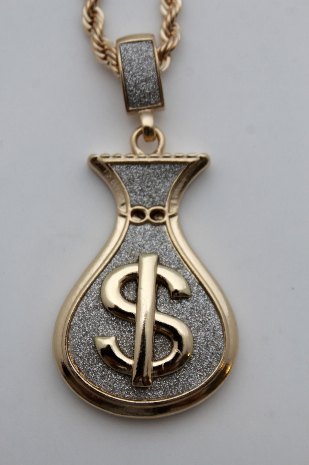 Gold Metal Chain 3D Dollar Money Bag Charm $ Pendant Long Necklace Hip –  alwaystyle4you