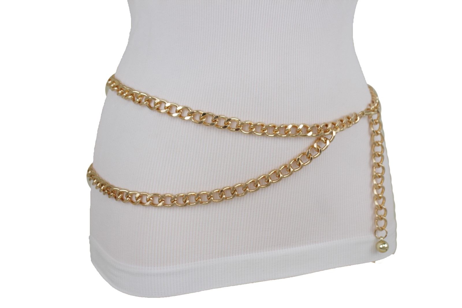 Women Gold Metal Elastic Belt Hip High Waist Lion Charm Bridal Wedding  Style S M