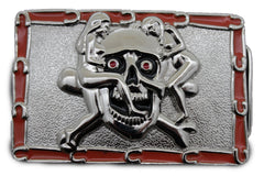 Silver Metal Skull Skeleton Bone Pirate Belt Buckle Halloween Sexy Ladies Men