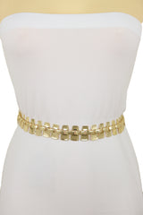 Fashion Belt Gold Mesh Metal Chain Link Charms Strand Waistband Size S M L-